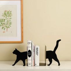 2 Pairs Black Cat Styled Metal Bookshelf