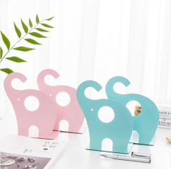 4 Pairs Cute Elephant Non Slip Bookends