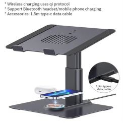 15W Wireless Charge Laptop Elevator Stand with Type C