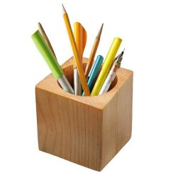 40Pcs Bamboo And Wood Desktop Pen Holder