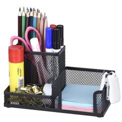 8Pcs Multi Functional Metal Mesh Pen Holder Organizer