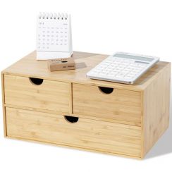 4Pcs Eco Friendly Natural Bamboo Desktop Organizer